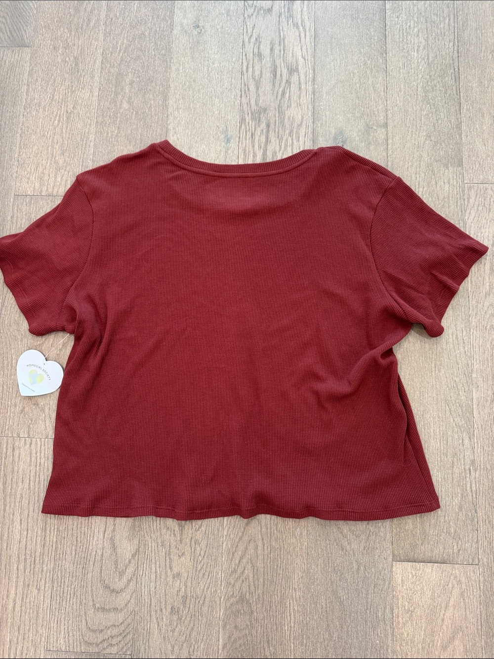 NWT Butterfly Dream Festival Crop Short Sleeve Burgundy Women’s 3X Summer Top - Picture 6 of 11
